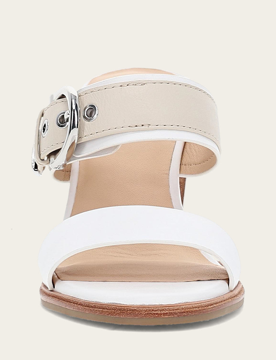 Frye Women's White Ivory Stella Buckle Slide Sandals White/ivory