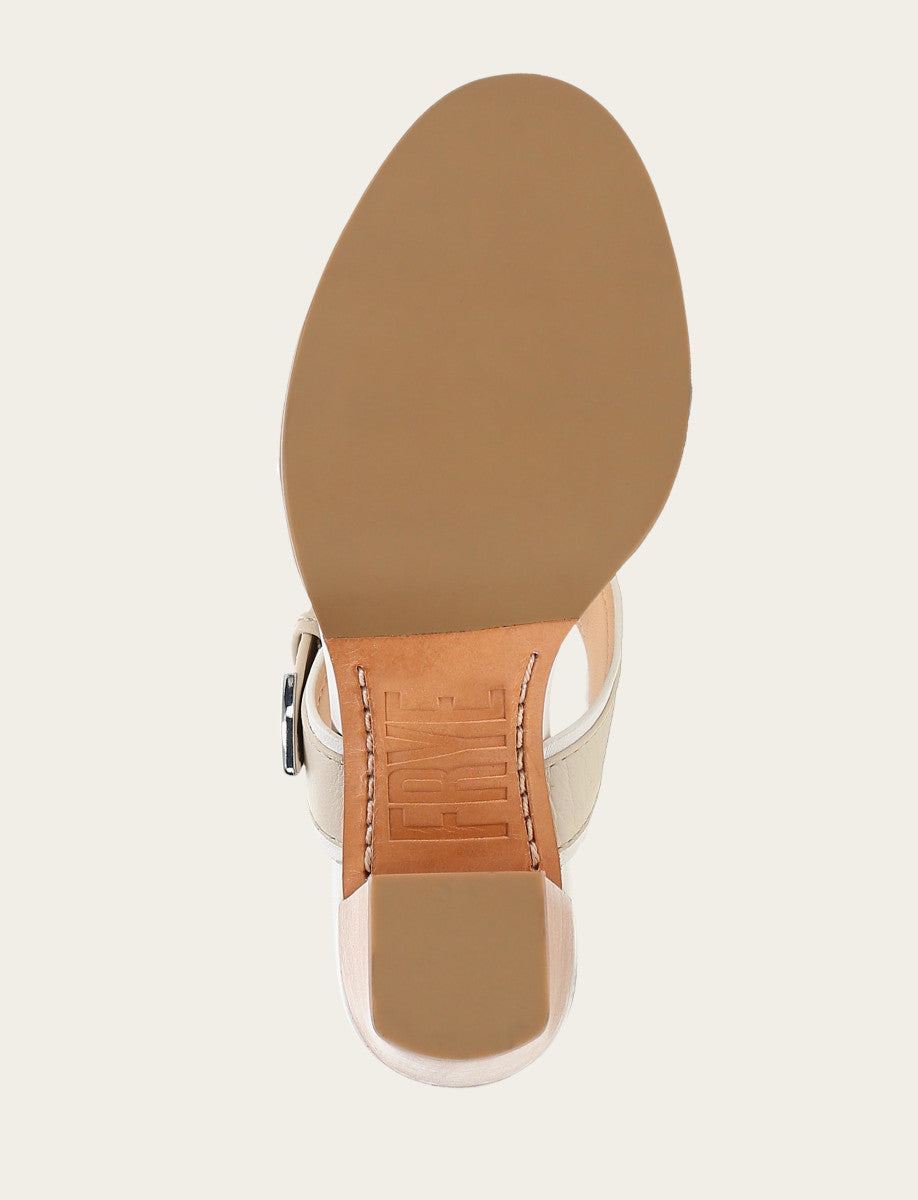 Frye Women's White Ivory Stella Buckle Slide Sandals White/ivory