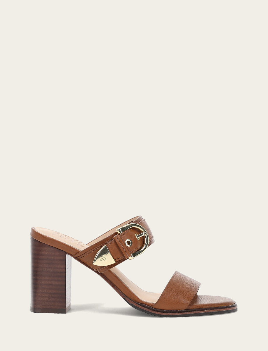 Frye Women's Dark Latte Stella Buckle Slide Sandals Dark Latte