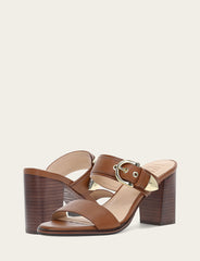 Frye Women's Dark Latte Stella Buckle Slide Sandals Dark Latte