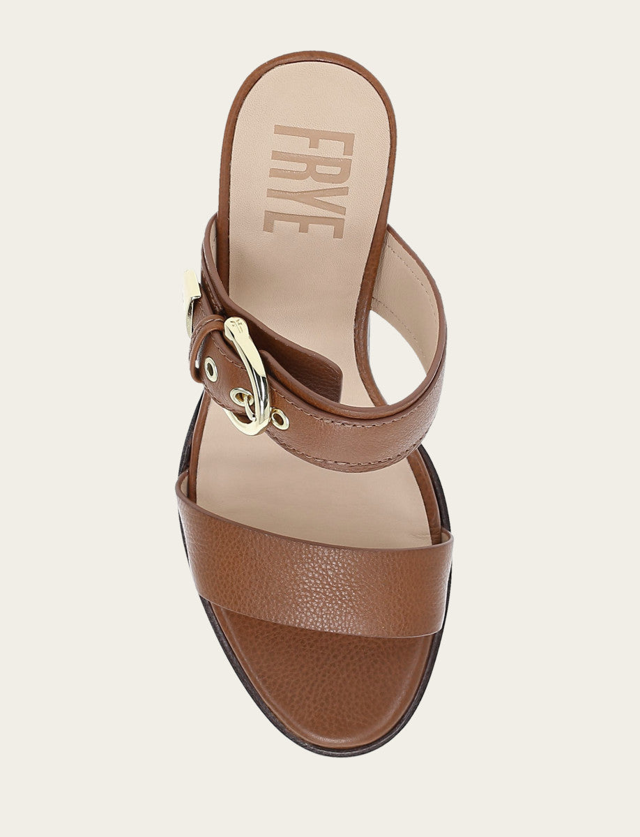 Frye Women's Dark Latte Stella Buckle Slide Sandals Dark Latte