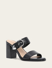 Frye Women's Black Stella Buckle Slide Sandals Black