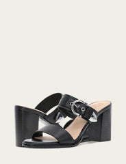 Frye Women's Black Stella Buckle Slide Sandals Black