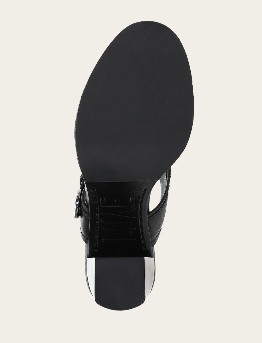 Frye Women's Black Stella Buckle Slide Sandals Black