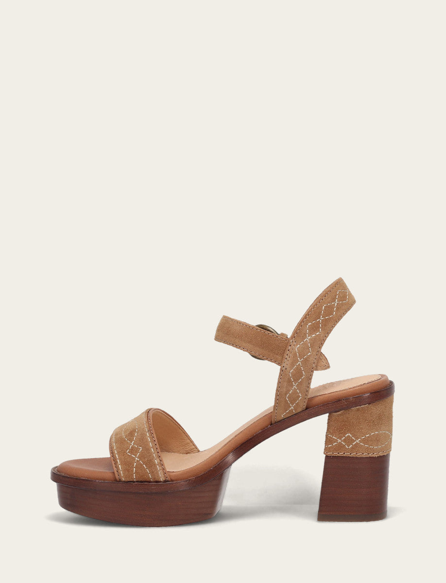 Frye Women’s Almond Pipa Woodstock Sandals Almond