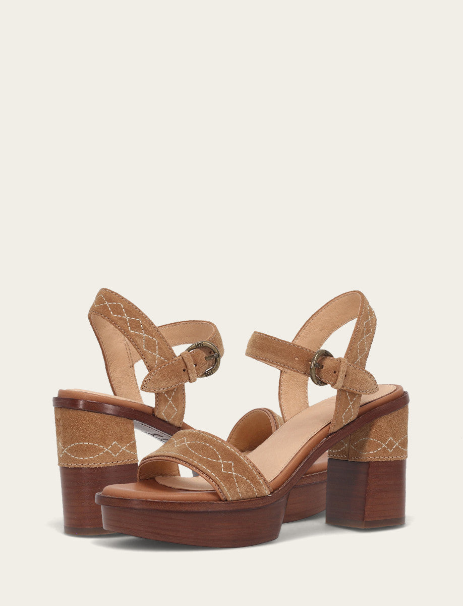 Frye Women’s Almond Pipa Woodstock Sandals Almond
