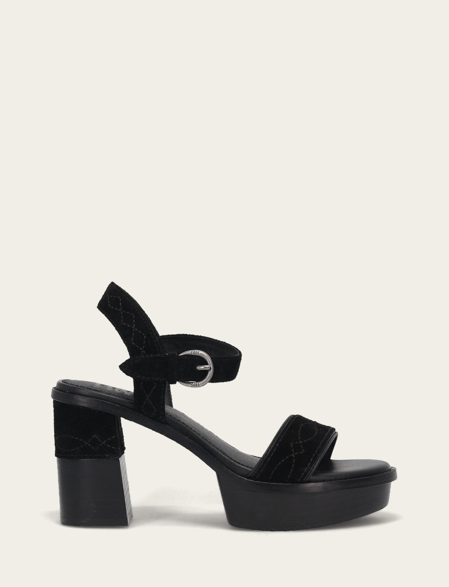 Frye Women’s Black Pipa Woodstock Sandals Black