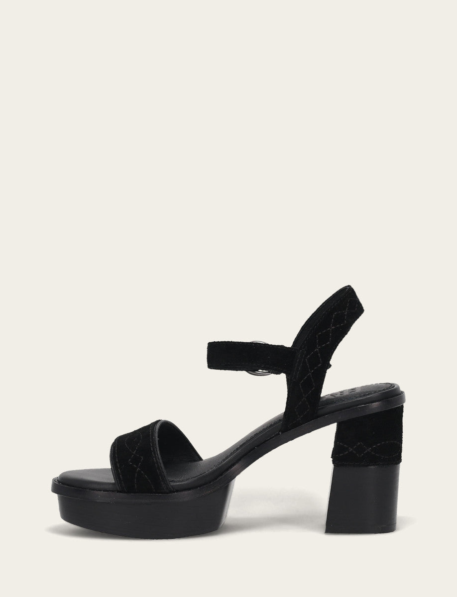 Frye Women’s Black Pipa Woodstock Sandals Black