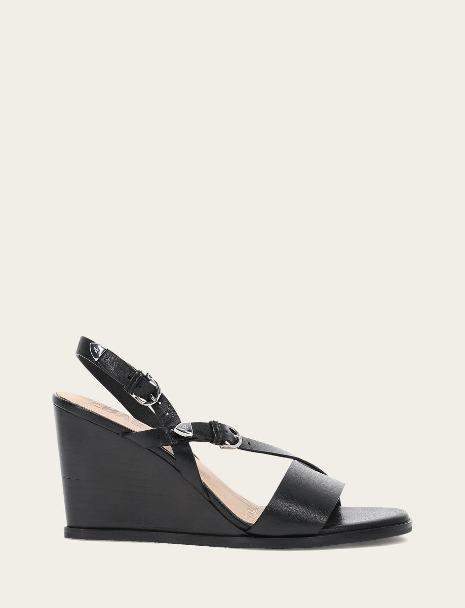 Frye Women's Black Rachel Buckle Sandals Black