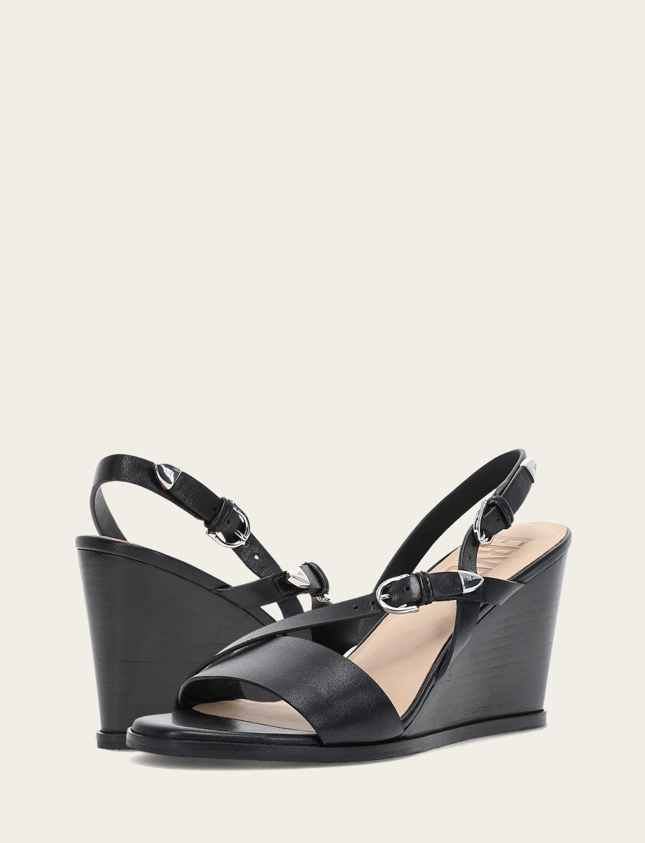 Frye Women's Black Rachel Buckle Sandals Black