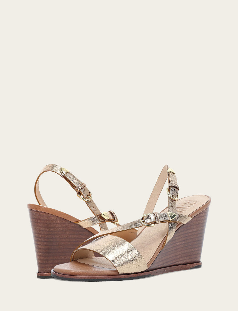 Frye Women's Dark Gold Rachel Buckle Sandals Dark Gold