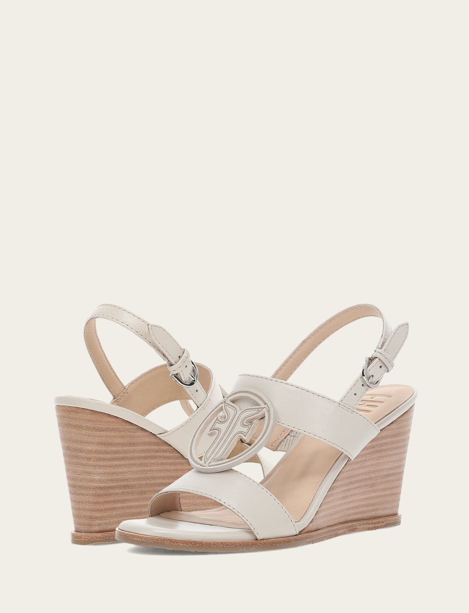 Frye Women's Ivory Rachel Logo Sandals Ivory