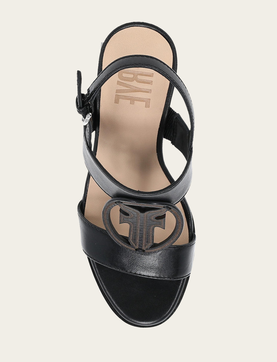 Frye Women's Black Rachel Logo Sandals Black