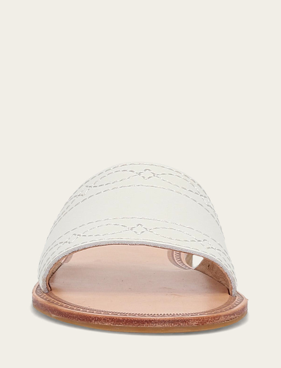 Frye Women's White Ava Woodstock Slide Sandals White