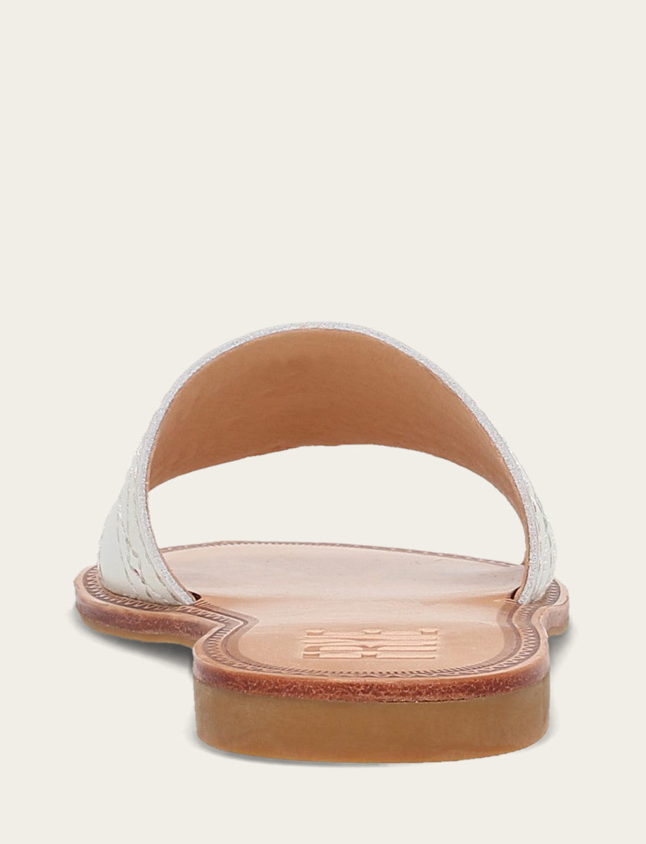 Frye Women's White Ava Woodstock Slide Sandals White
