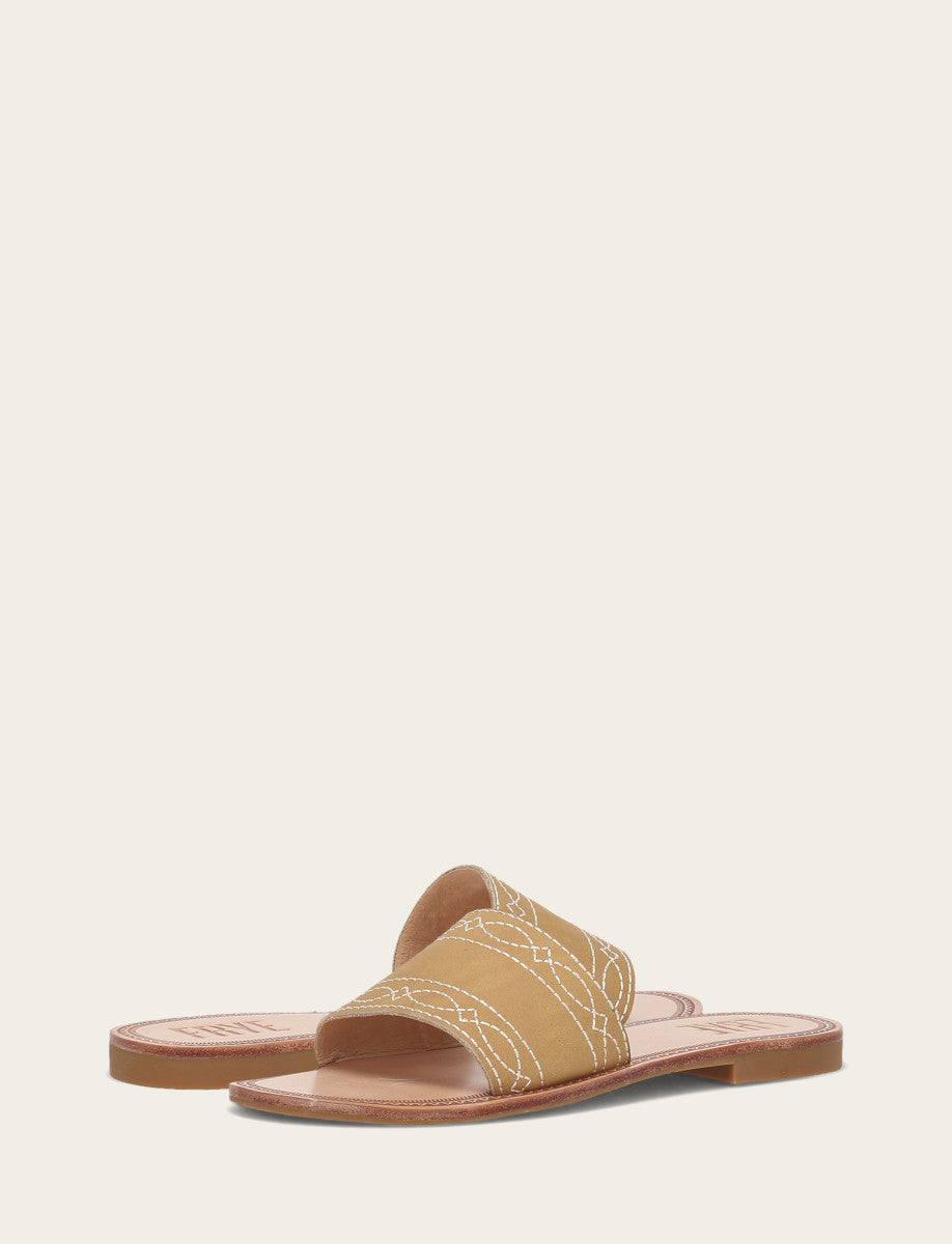 Frye Women's Banana Ava Woodstock Slide Sandals Banana