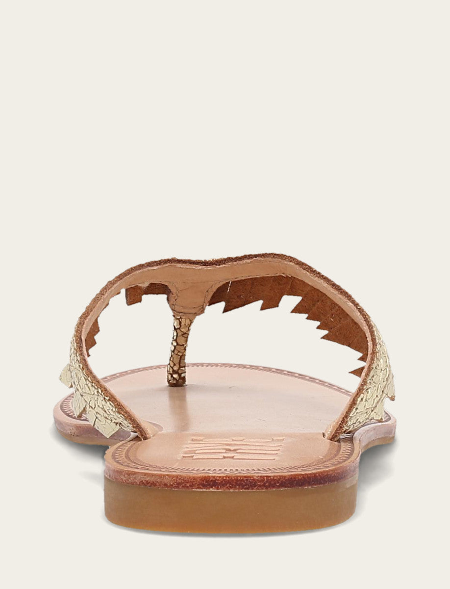 Frye Women's Gold Mirror Ava Fringe Sandals Gold Mirror