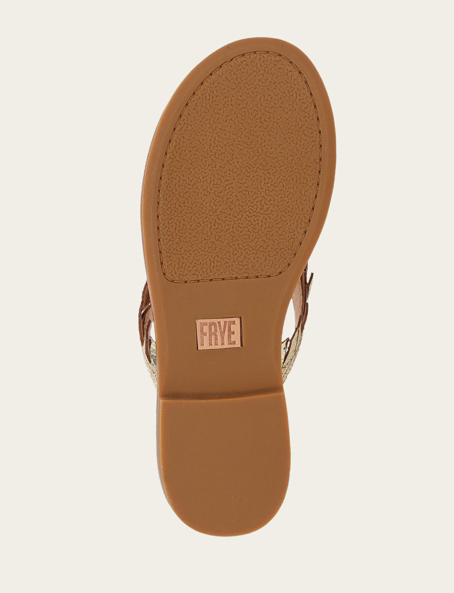 Frye Women's Gold Mirror Ava Fringe Sandals Gold Mirror