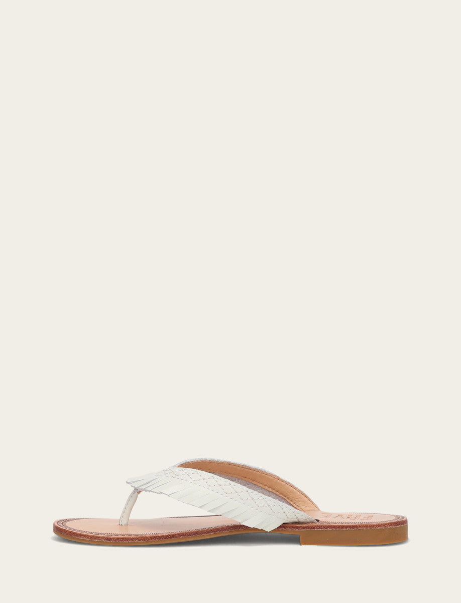 Frye Women's White Ava Fringe Sandals White