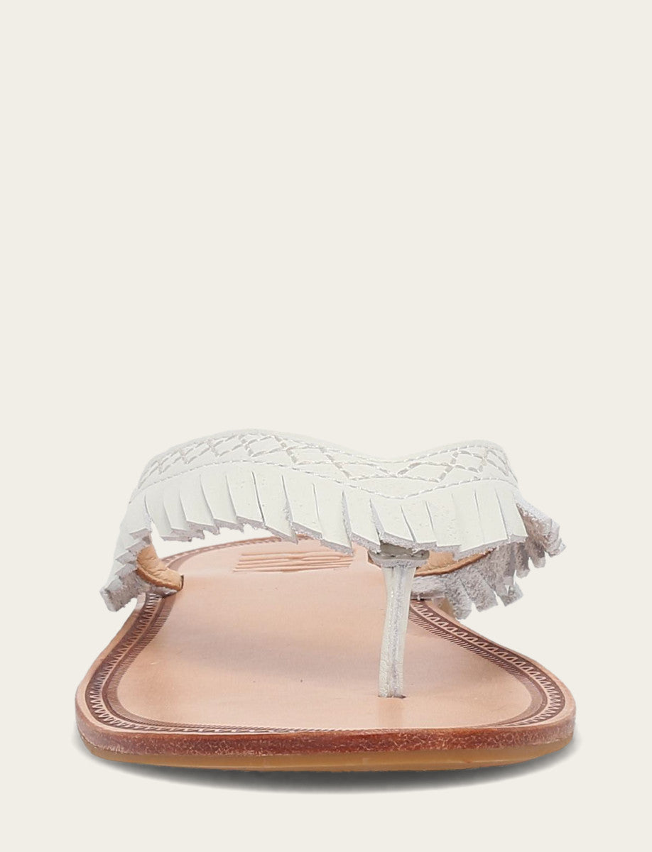 Frye Women's White Ava Fringe Sandals White
