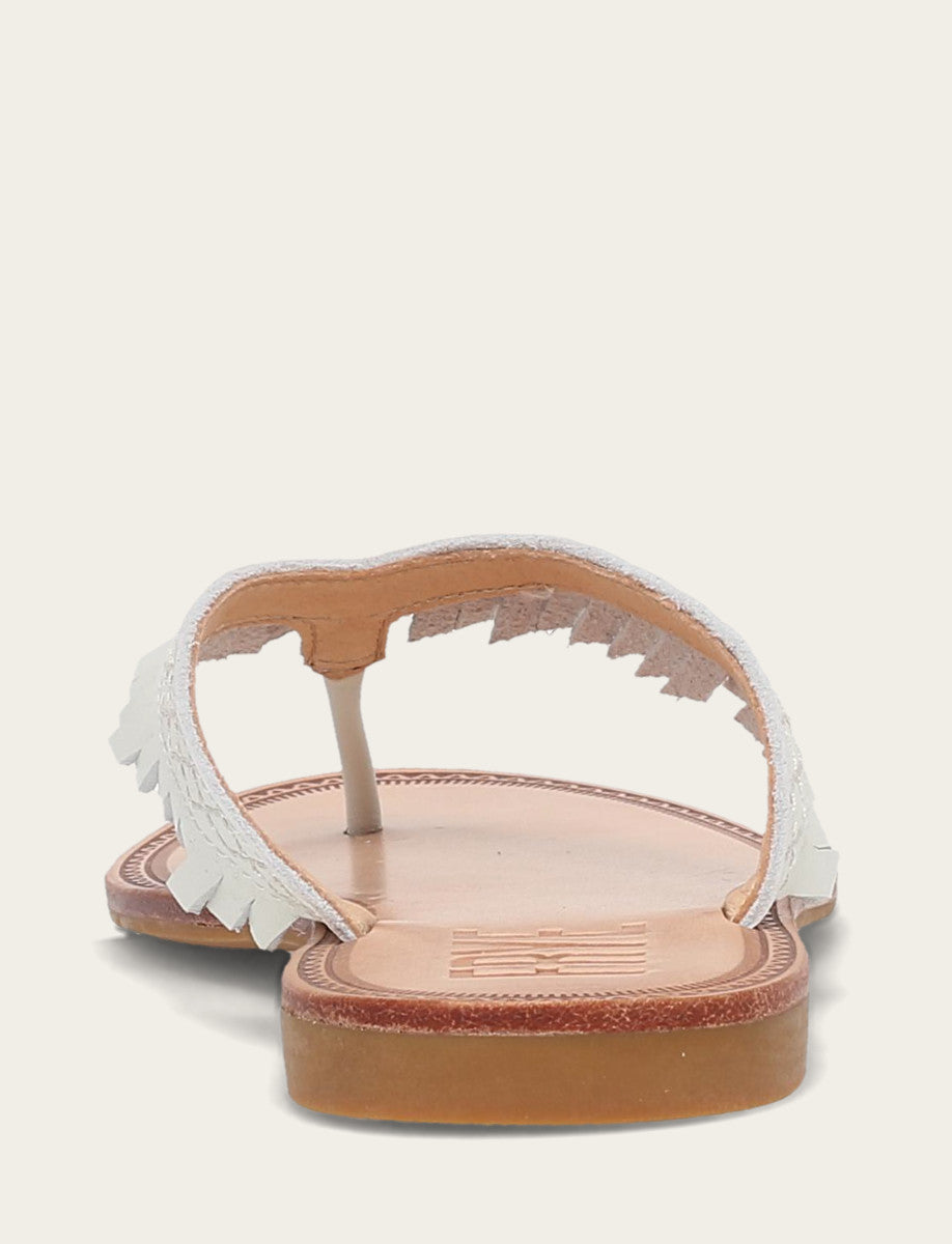 Frye Women's White Ava Fringe Sandals White