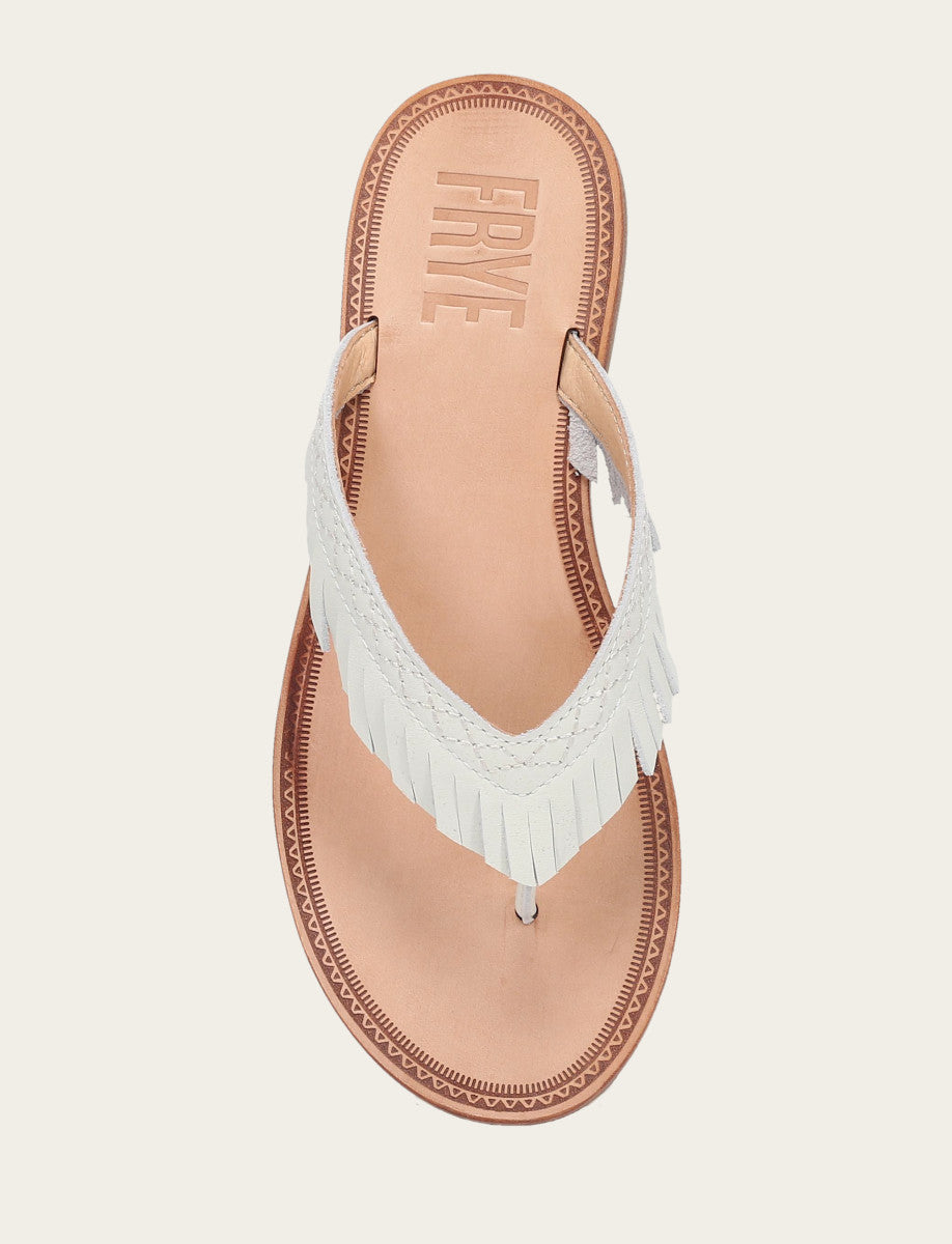 Frye Women's White Ava Fringe Sandals White