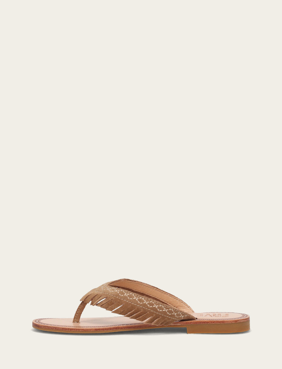 Frye Women's Almond Ava Fringe Sandals Almond