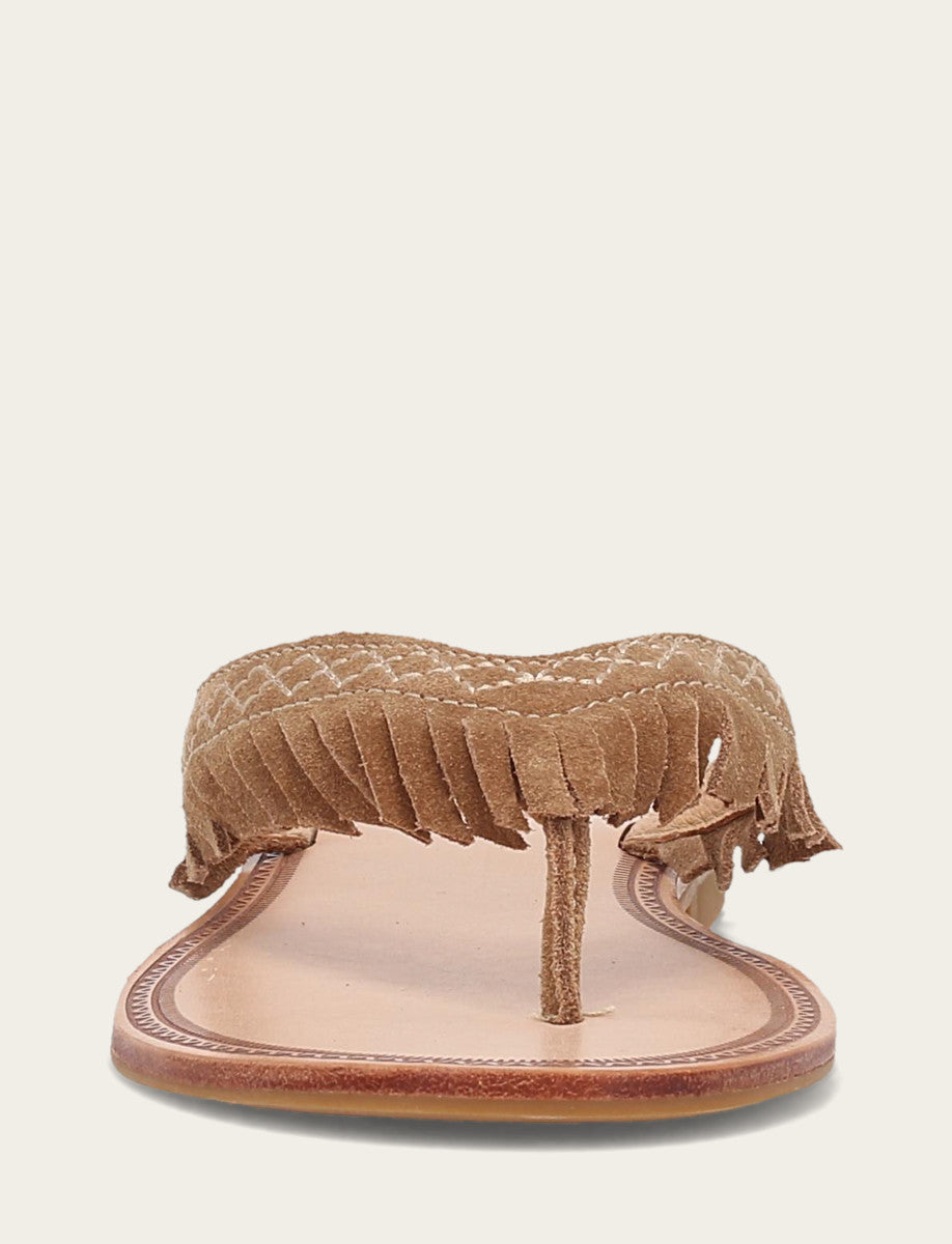 Frye Women's Almond Ava Fringe Sandals Almond