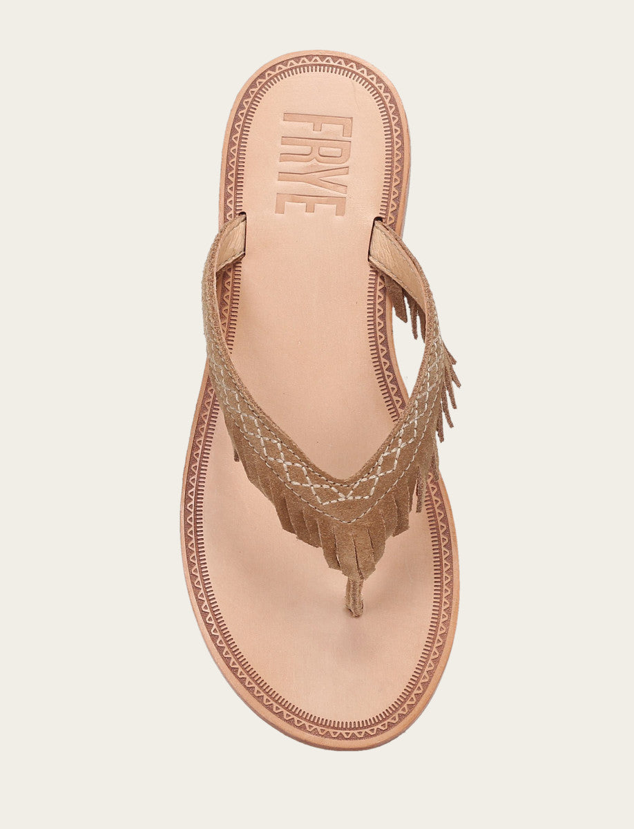 Frye Women's Almond Ava Fringe Sandals Almond