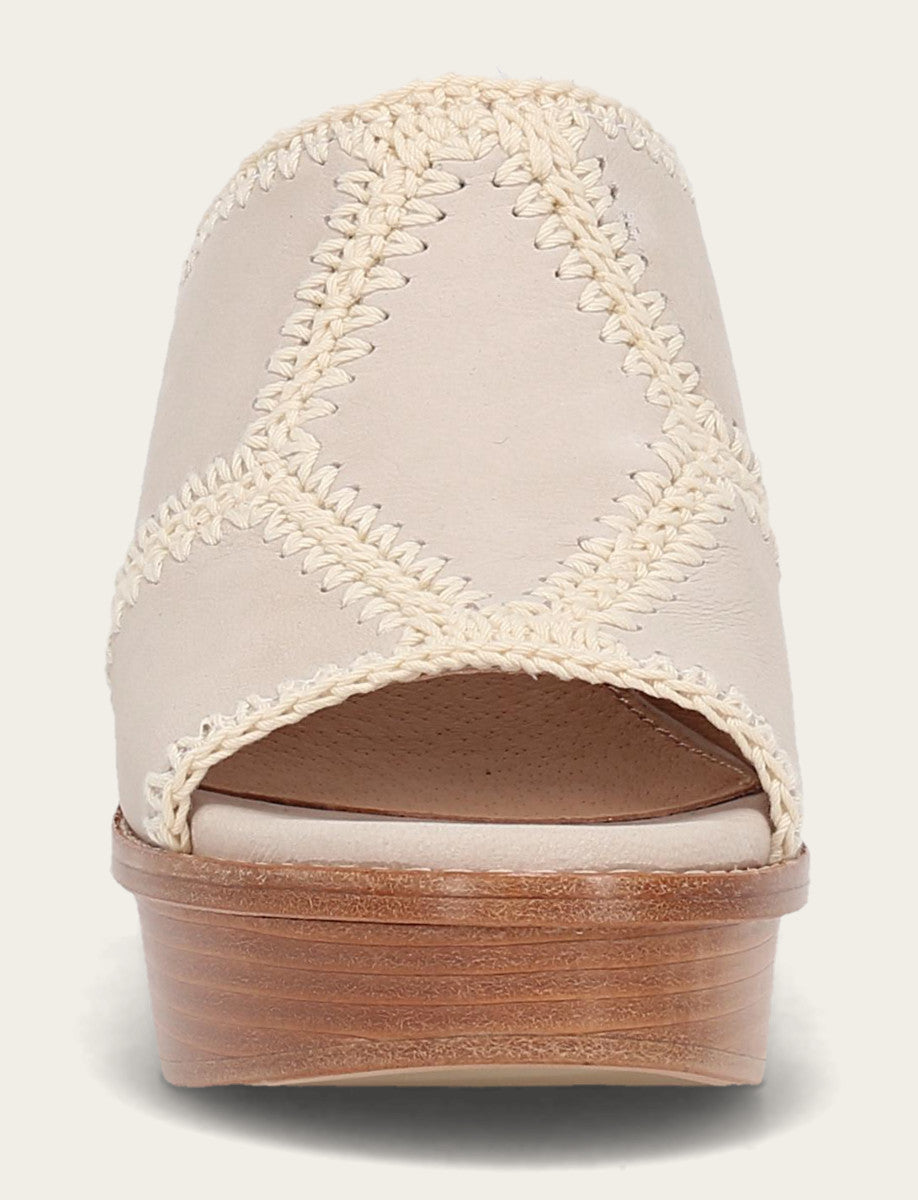 Frye Women's Ivory Pipa Crochet Platform Sandals Ivory