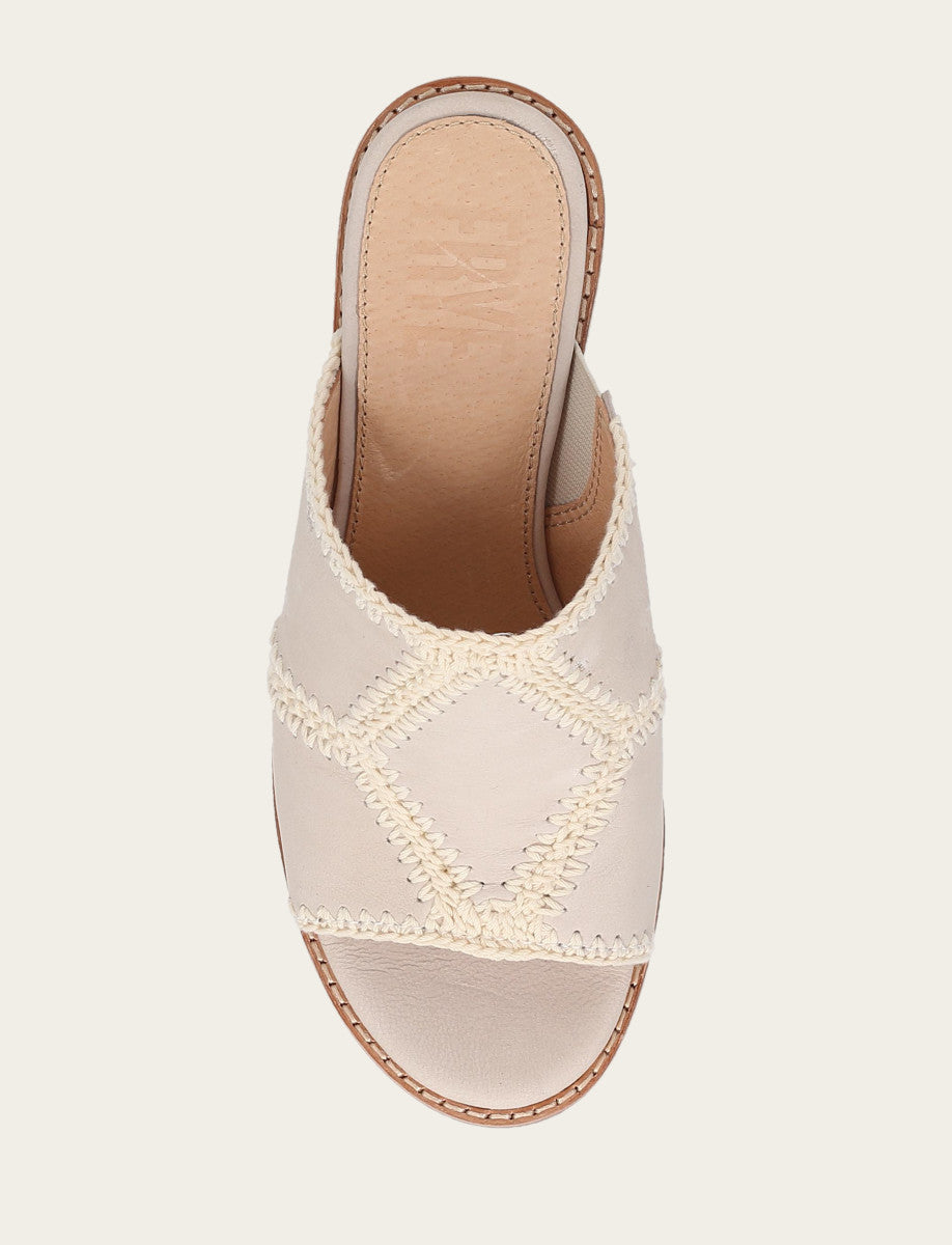 Frye Women's Ivory Pipa Crochet Platform Sandals Ivory