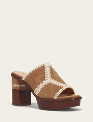 Frye Women's Almond Pipa Crochet Platform Sandals Almond