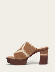 Frye Women's Almond Pipa Crochet Platform Sandals Almond