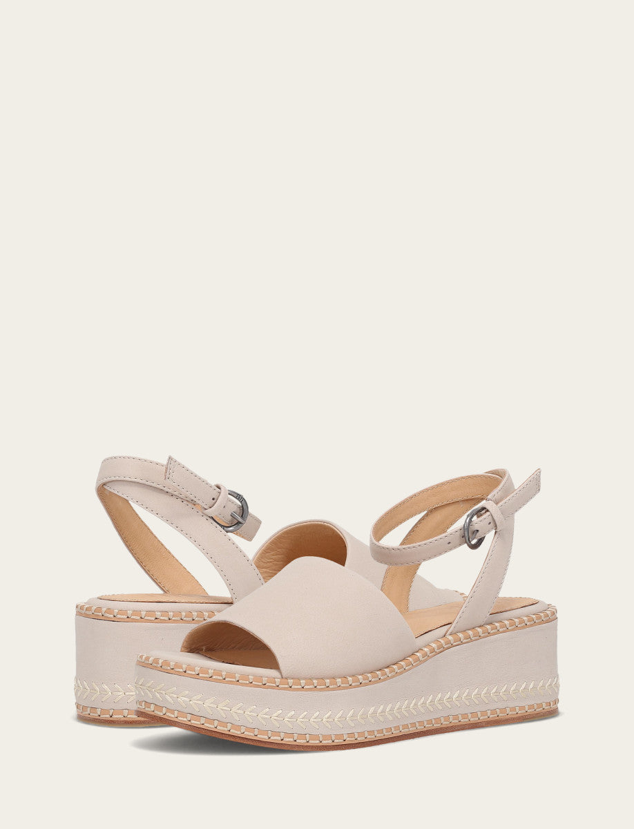 Frye Women's Ivory Joy Ankle Strap Platform Sandals Ivory