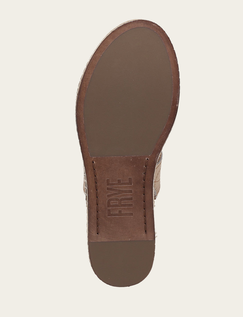 Frye Women's Almond Joy Woodstock 2 Band Platform Slide Sandals Natural/ Almond