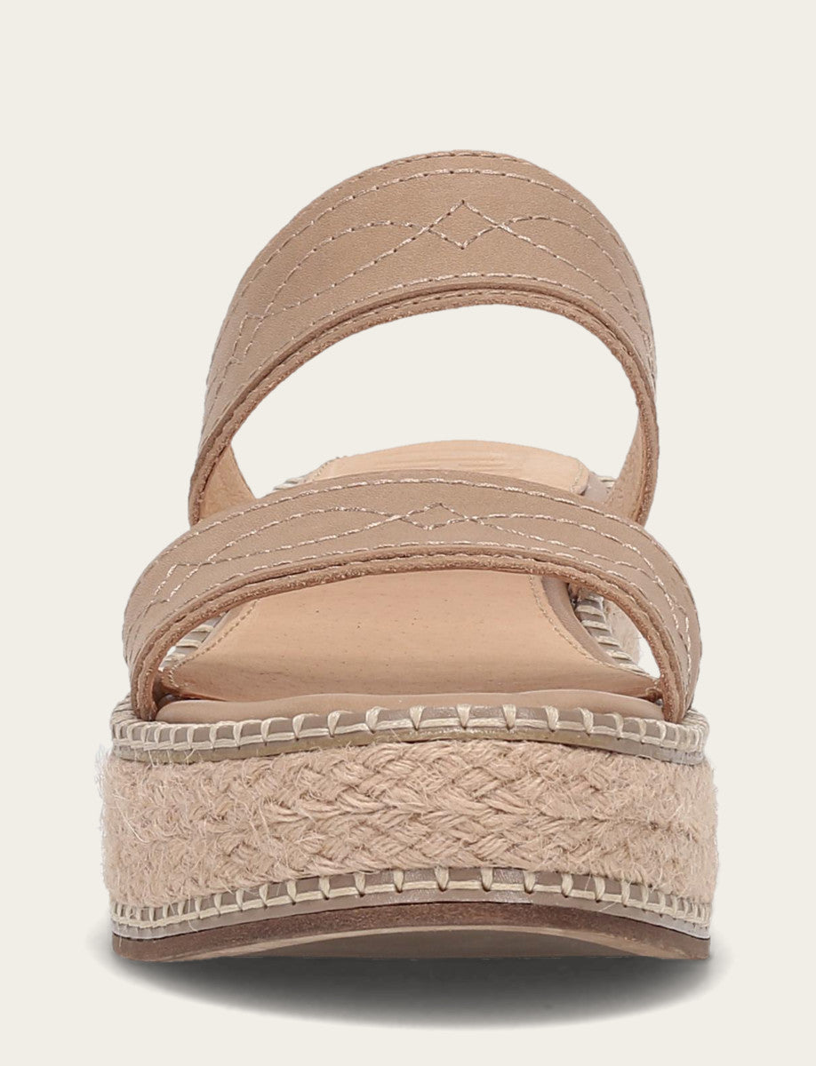 Frye Women's Clay Joy Woodstock 2 Band Platform Slide Sandals Clay