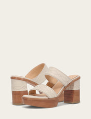 Frye Women's Ivory Pipa Woodstock 2 Band Platform Sandals Ivory