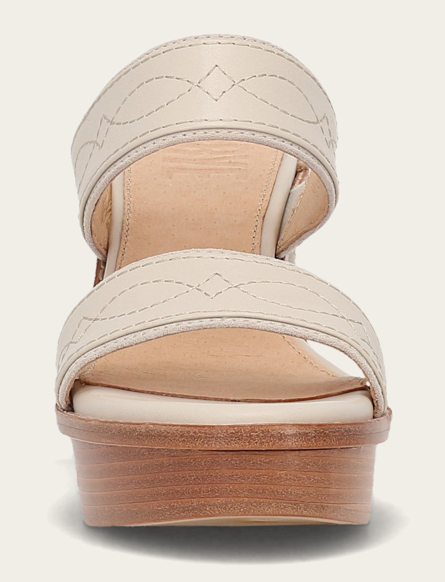 Frye Women's Ivory Pipa Woodstock 2 Band Platform Sandals Ivory