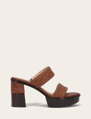 Frye Women's Saddle Pipa Woodstock 2 Band Platform Sandals Saddle