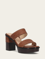 Frye Women's Saddle Pipa Woodstock 2 Band Platform Sandals Saddle