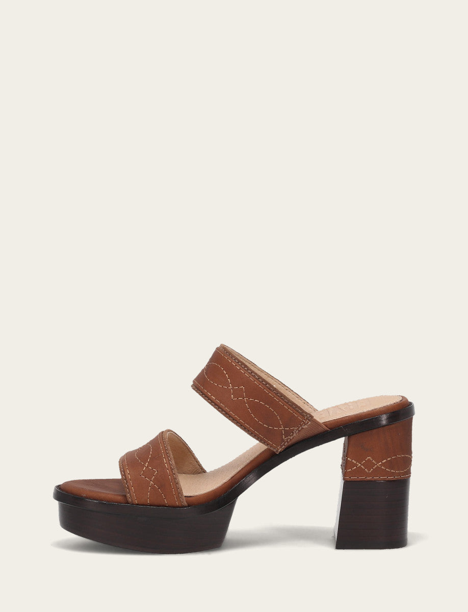 Frye Women's Saddle Pipa Woodstock 2 Band Platform Sandals Saddle