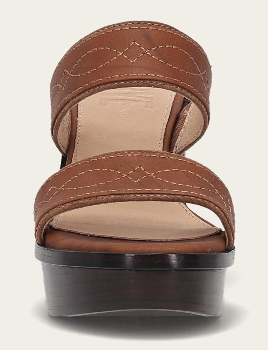 Frye Women's Saddle Pipa Woodstock 2 Band Platform Sandals Saddle