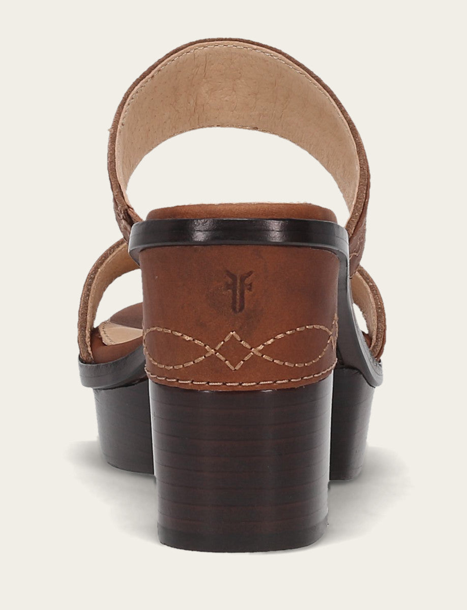 Frye Women's Saddle Pipa Woodstock 2 Band Platform Sandals Saddle