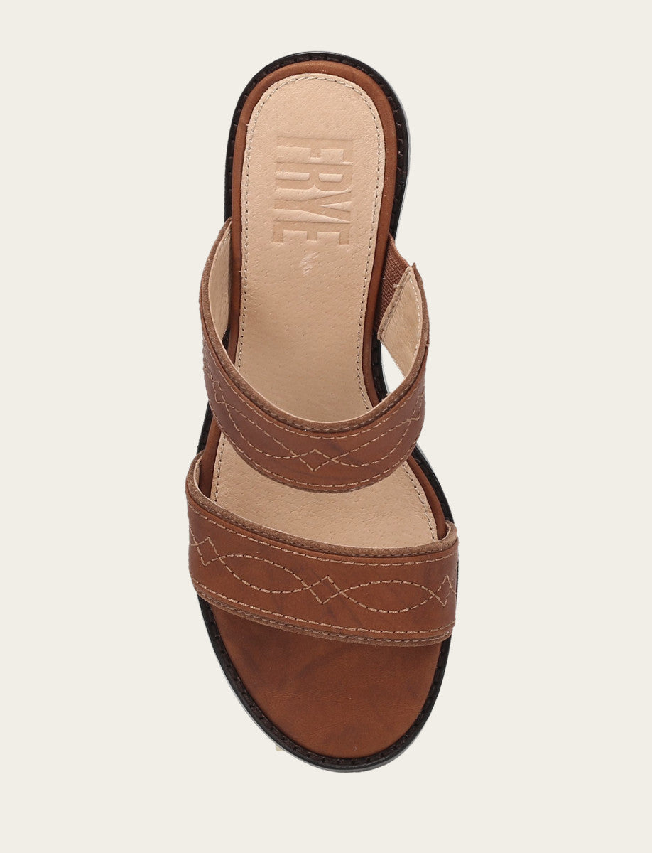 Frye Women's Saddle Pipa Woodstock 2 Band Platform Sandals Saddle