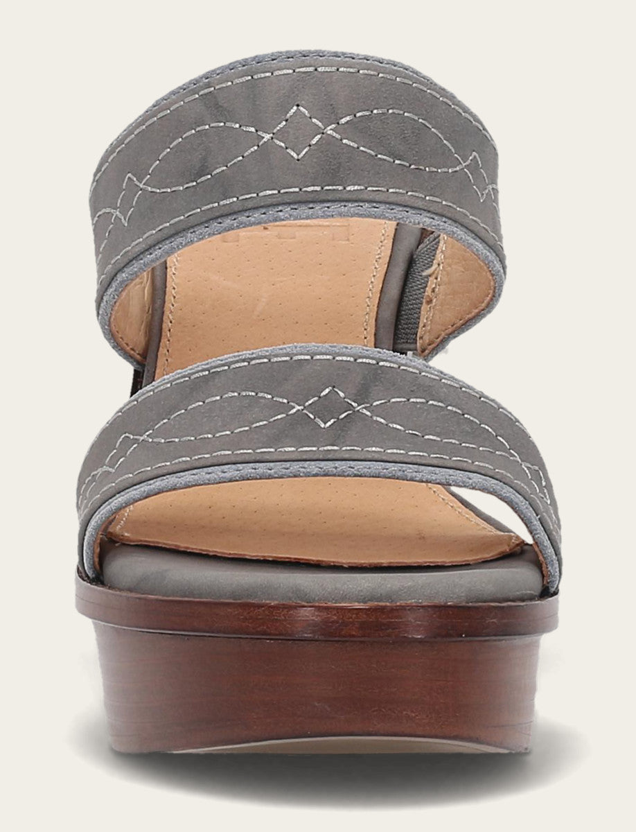 Frye Women's Grey Sky Pipa Woodstock 2 Band Platform Sandals Grey Sky