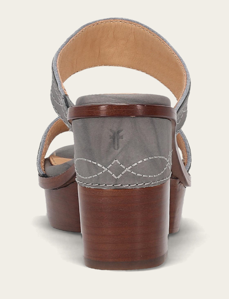Frye Women's Grey Sky Pipa Woodstock 2 Band Platform Sandals Grey Sky