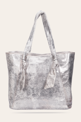 Frye Women's Nora Knotted Tote Bag Cream Metallic