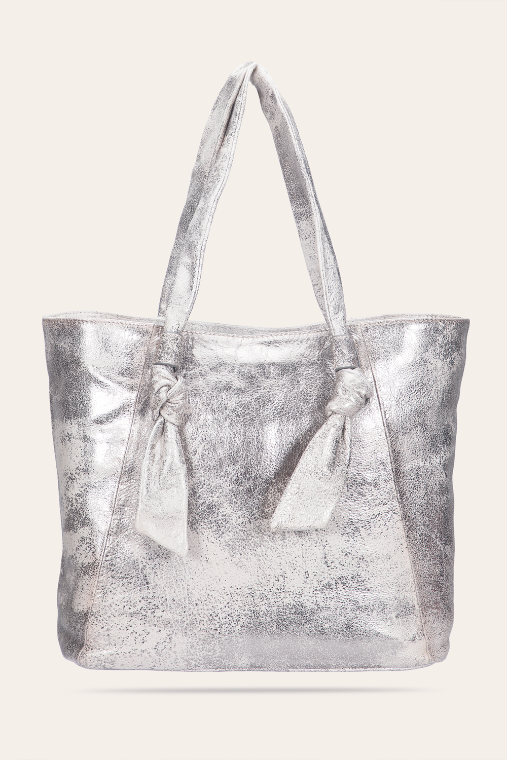 Frye Women's Nora Knotted Tote Bag Cream Metallic