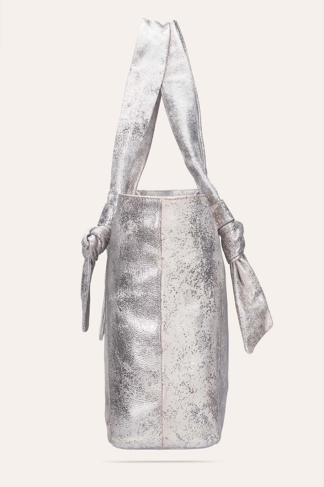 Frye Women's Nora Knotted Tote Bag Cream Metallic