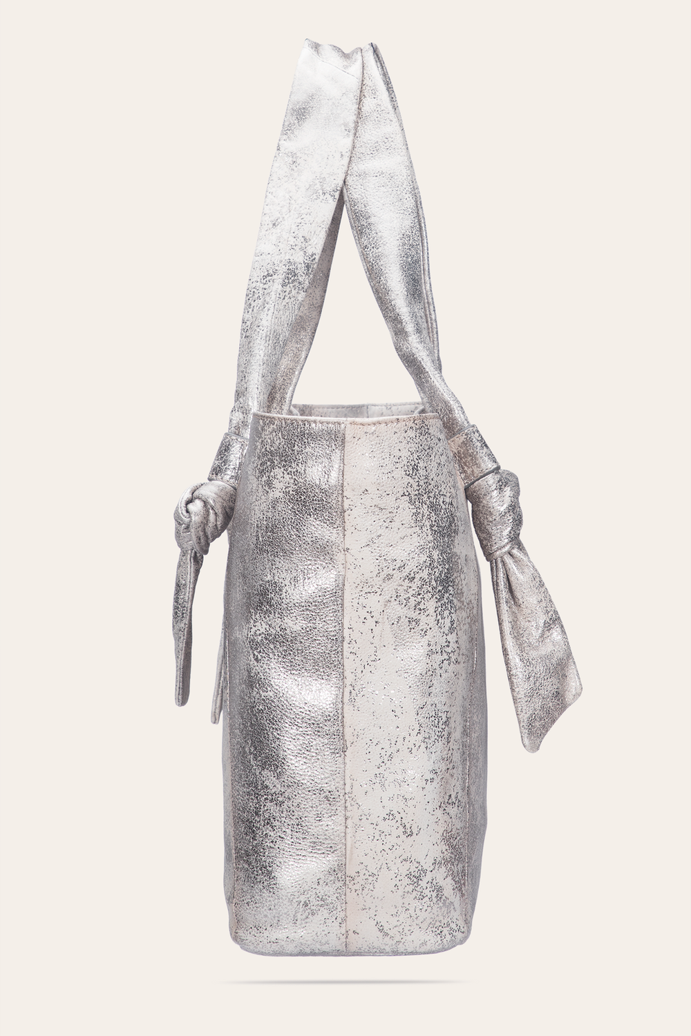 Frye Women's Nora Knotted Tote Bag Cream Metallic